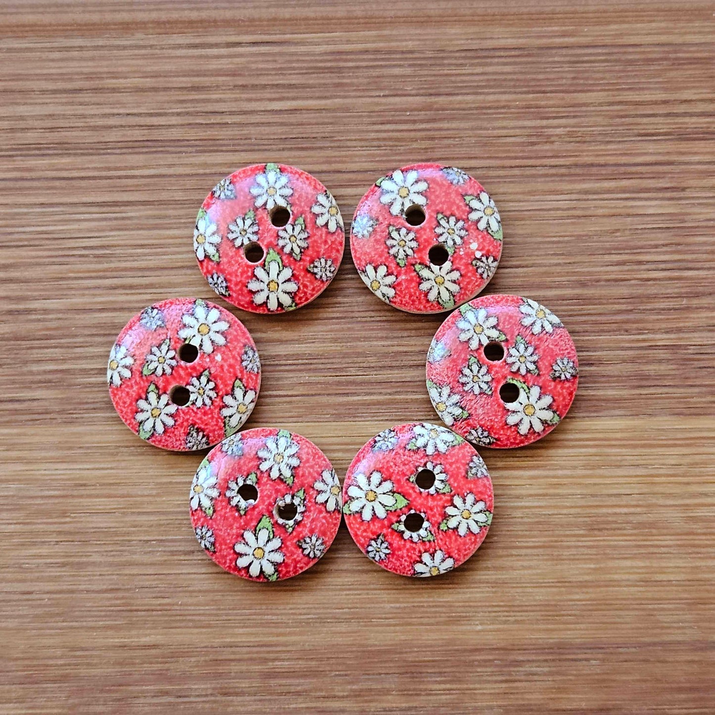 MULTIFLORALS / 15mm / Wooden Buttons / Sewing Buttons