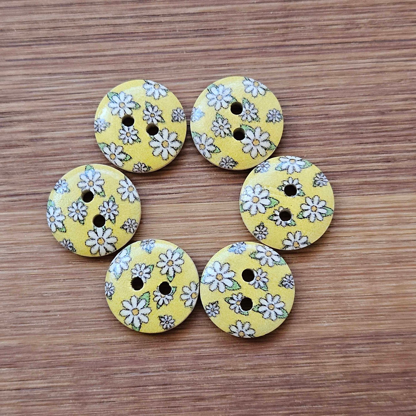 MULTIFLORALS / 15mm / Wooden Buttons / Sewing Buttons