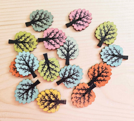 OAK TREE / 32*25mm / Wooden Buttons / Sewing Buttons