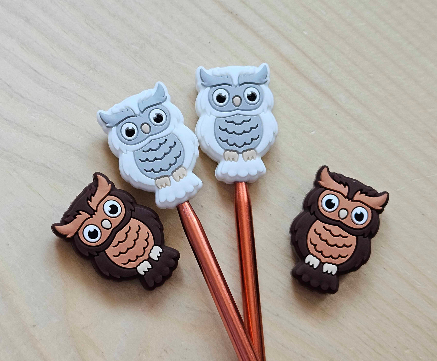 OWL STITCH STOPPERS / Knitting Needle Stoppers / Point Protection / Notions