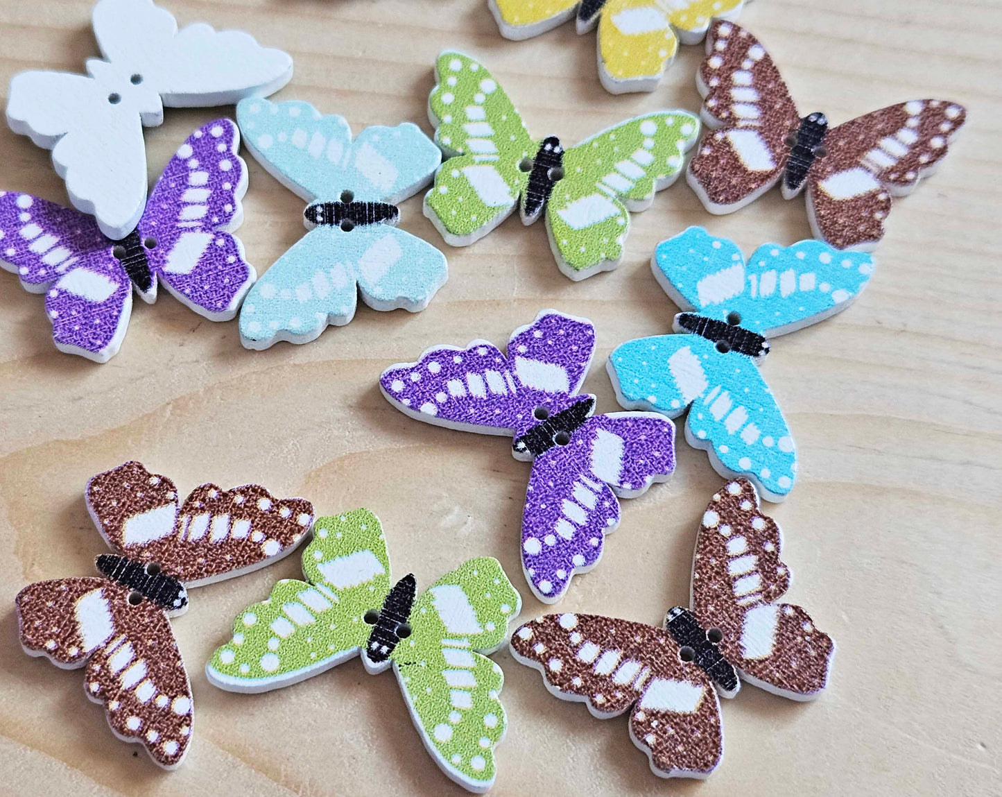 Clearance // Painted Lady Butterfly / Wooden Buttons (Set of 8)