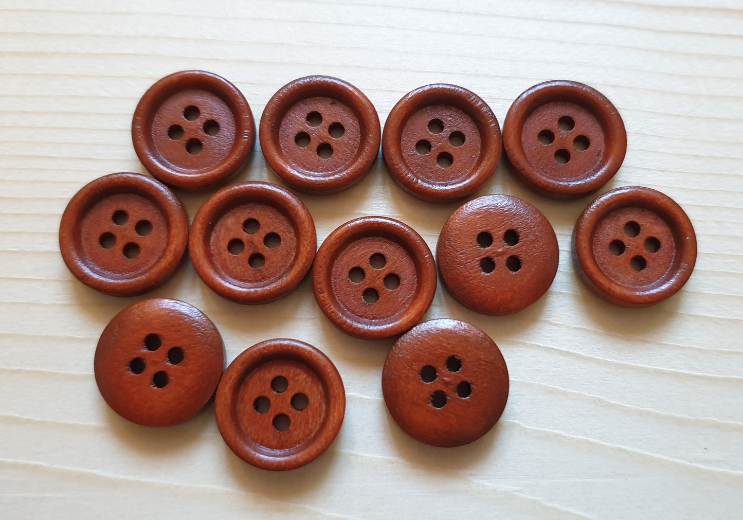 4-HOLE MAROON BROWN / 9-25mm / Wooden Buttons / Sewing Buttons