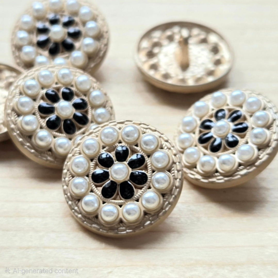 PEARLESCENT ELEGANCE / Metal Shank Buttons / 18mm (Set of 6)
