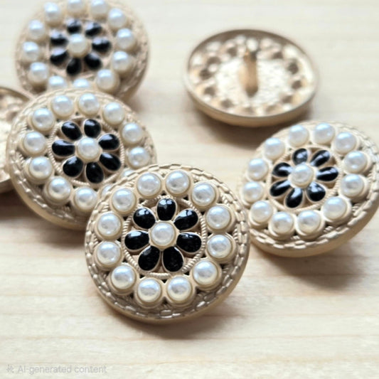 PEARLESCENT ELEGANCE / Metal Shank Buttons / 18mm (Set of 6)