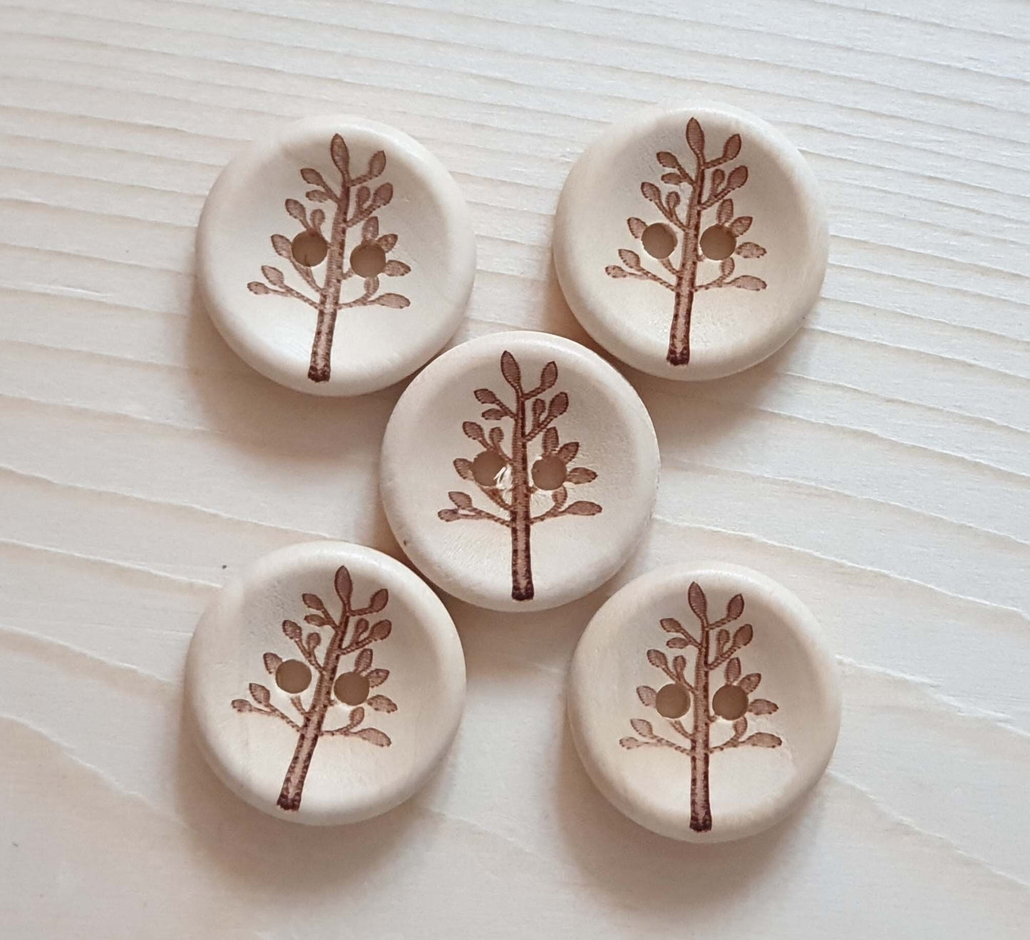 AvoDesigns AVO TREE / 20mm - 6 buttons / Wooden Buttons / Unvarnished Buttons / Sewing Buttons