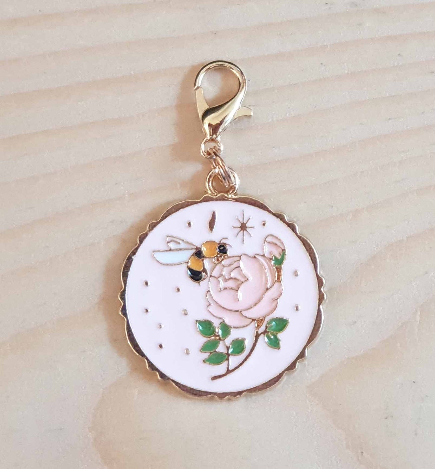 BEE & ROSE / Planner Charm / Journal Charm / Zipper Pull / Bookmark Charm / Planner accessories