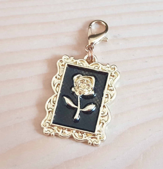 GOLDEN ROSE / Planner Charm / Journal Charm / Zipper Bookmark Charm / Planner accessories