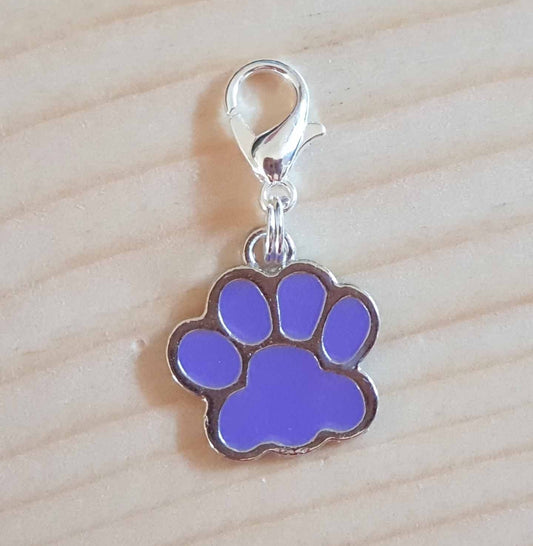 PURPLE PAW (silver base colour) / Planner Charm / Journal Charm / Zipper Pull / Bookmark Charm / Planner accessories