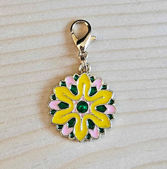 MANDALA FLOWER / Planner Charm / Journal Charm / Zipper Pull / Bookmark Charm / Planner accessories