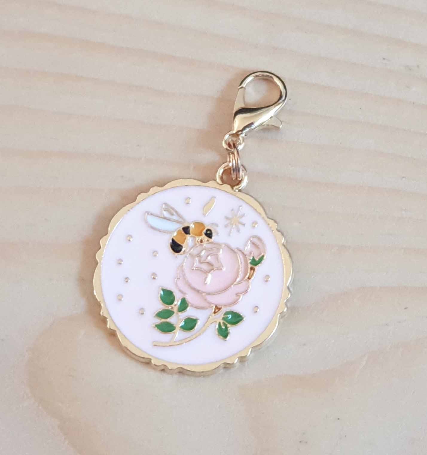 BEE & ROSE / Planner Charm / Journal Charm / Zipper Pull / Bookmark Charm / Planner accessories