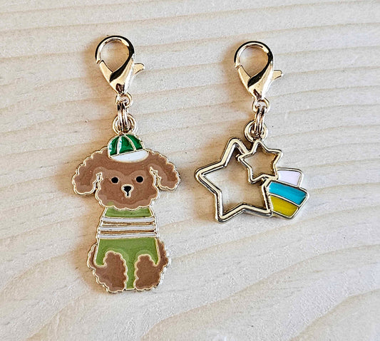 PUPPY & RAINBOW / Planner Charm / Journal Charm / Zipper Pull / Bookmark Charm / Planner accessories