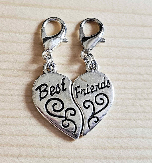 BEST FRIENDS / 2 pcs / Planner Charm / Friendship Journal Charms / Zipper Pull /Bookmark Charms / Planner accessories