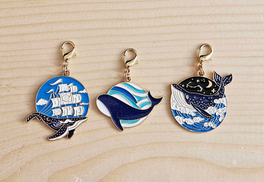WHALE in the OCEAN / Planner Charm / Journal Charm / Zipper Bookmark Charm / Planner accessories