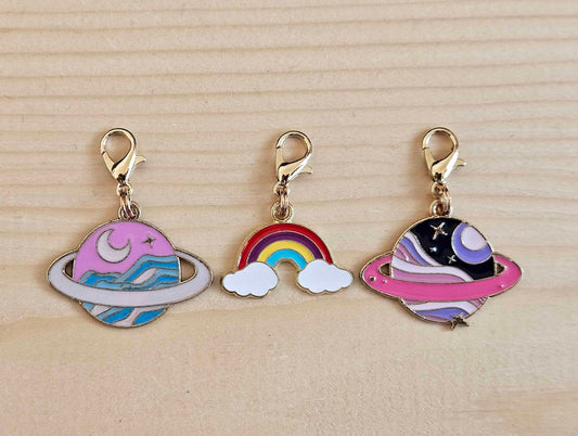 PLANETS / Planner Charm / Journal Charm / Zipper Pull /Bookmark Charm / Planner accessories