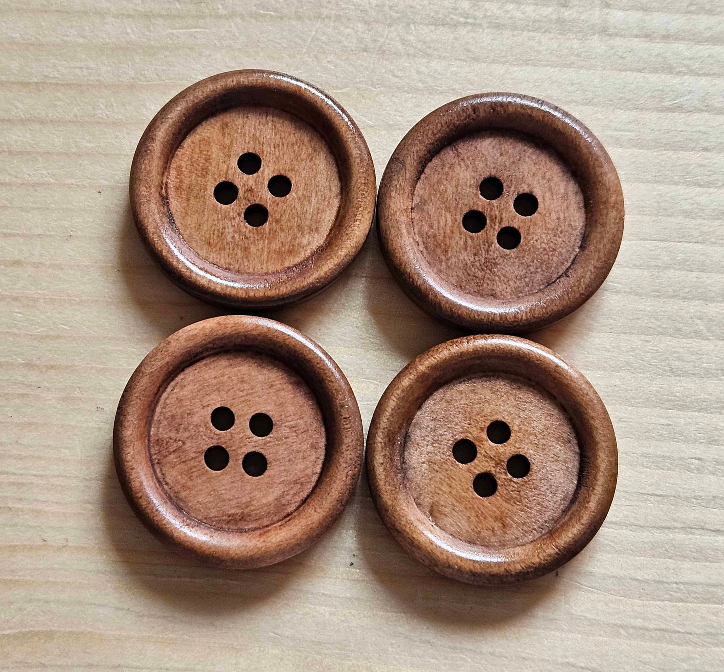 4-HOLE CHESTNUT BROWN / 25mm / Wooden Buttons / Sewing Buttons