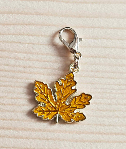 GOLDEN LEAF / Planner Charm / Journal Charm / Zipper Bookmark Charm / Planner accessories