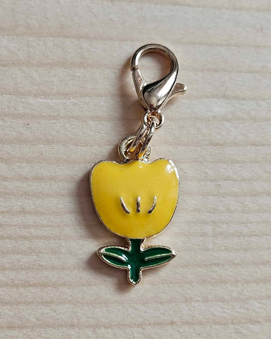 YELLOW TULIP / Planner Charm / Journal Charm / Zipper Bookmark Charm / Planner accessories