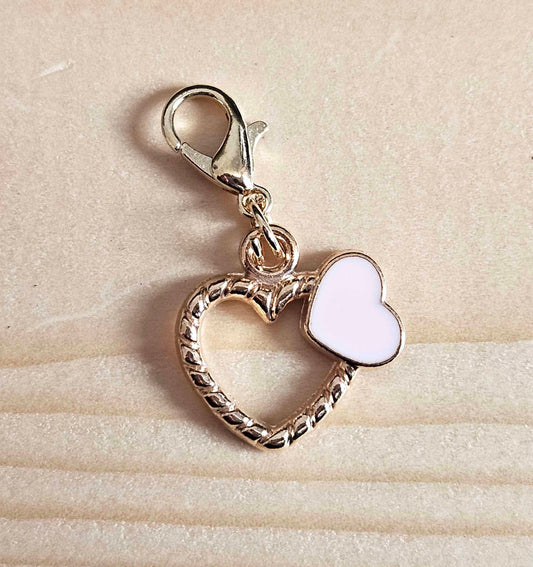 TWIN HEARTS / Planner Charm / Journal Charm / Zipper Bookmark Charm / Planner accessories