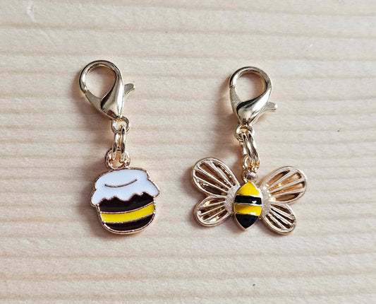 BEE & HONEY / Planner Charm / Journal Charm / Zipper Bookmark Charm / Planner accessories