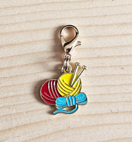 KNITTING YARN BALL / Planner Charm / Journal Charm / Zipper Pull / Bookmark Charm / Planner accessories