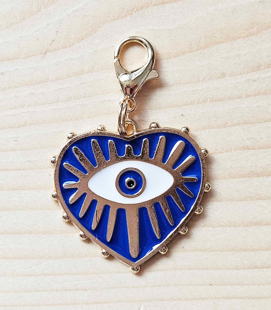 BLUE EVIL EYE / Planner Charm / Journal Charm / Zipper Pull / Bookmark Charm / Planner accessories