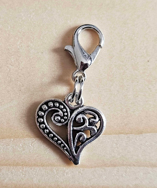 HEART / Planner Charm / Journal Charm / Zipper Pull / Bookmark Charm / Planner accessories